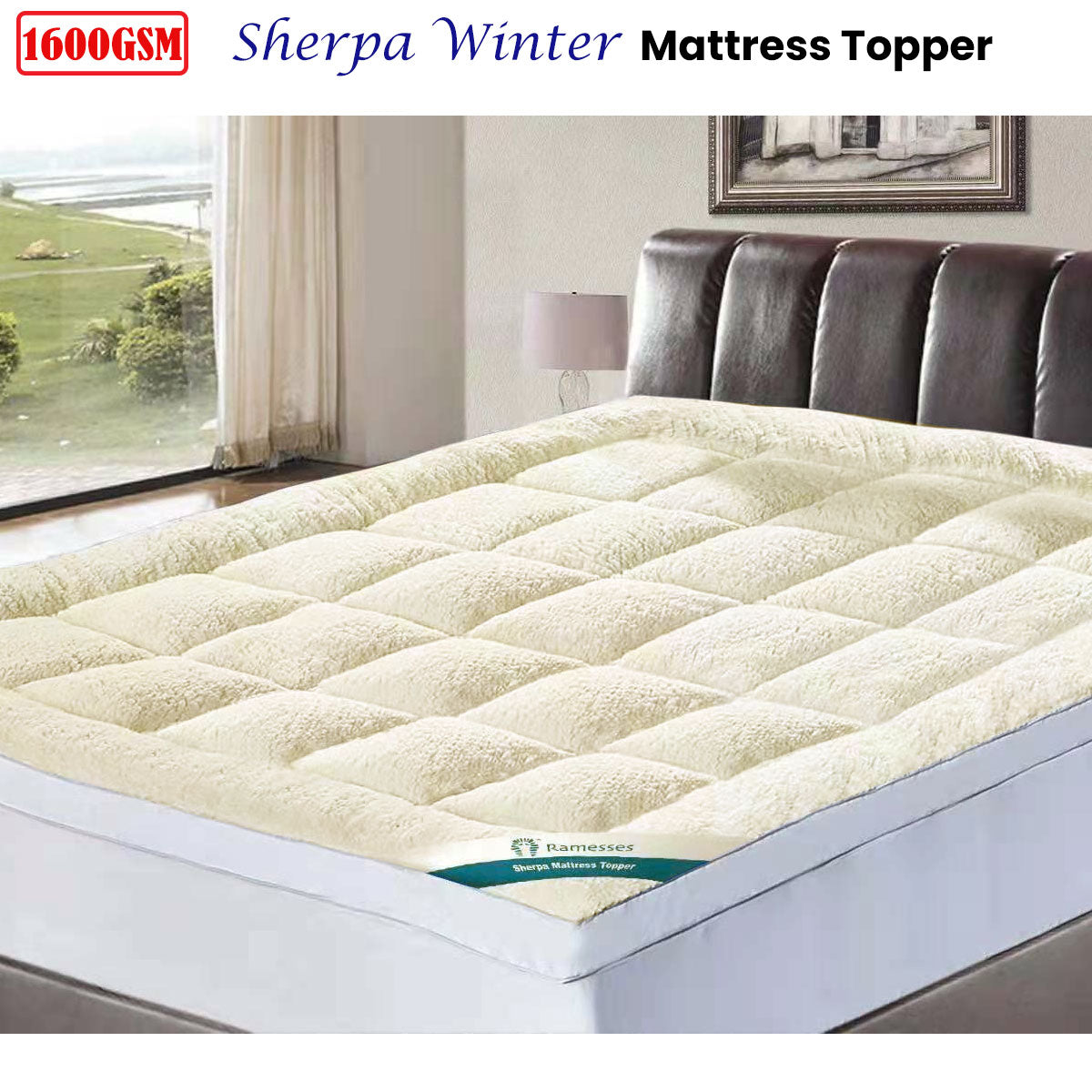 Ramesses 1600GSM Sherpa Winter Mattress Topper | King Size