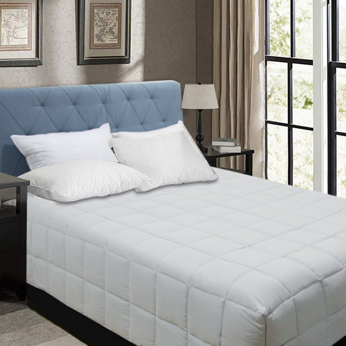Shangri La Bamboo Blend Microfiber Box End Quilt | Silver | Queen