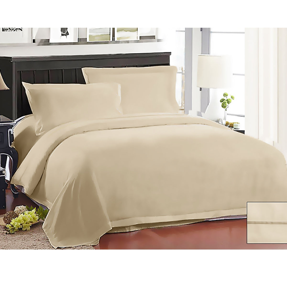 Ramesses 1000TC American Pima Cotton Quilt Cover Set | Linen | Queen