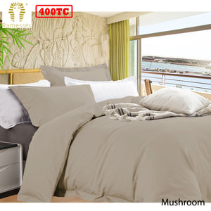Ramesses Bamboo Cotton Quilt Cover Set | Mushroom | Queen