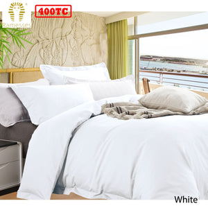 Ramesses Bamboo Cotton Quilt Cover Set | White | Queen