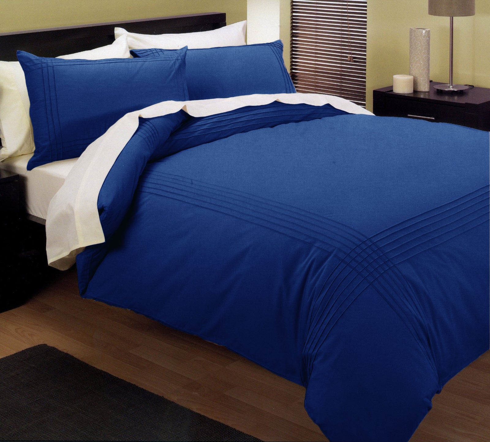 Kingtex Pintuck Quilt Cover Set | Blue | Queen