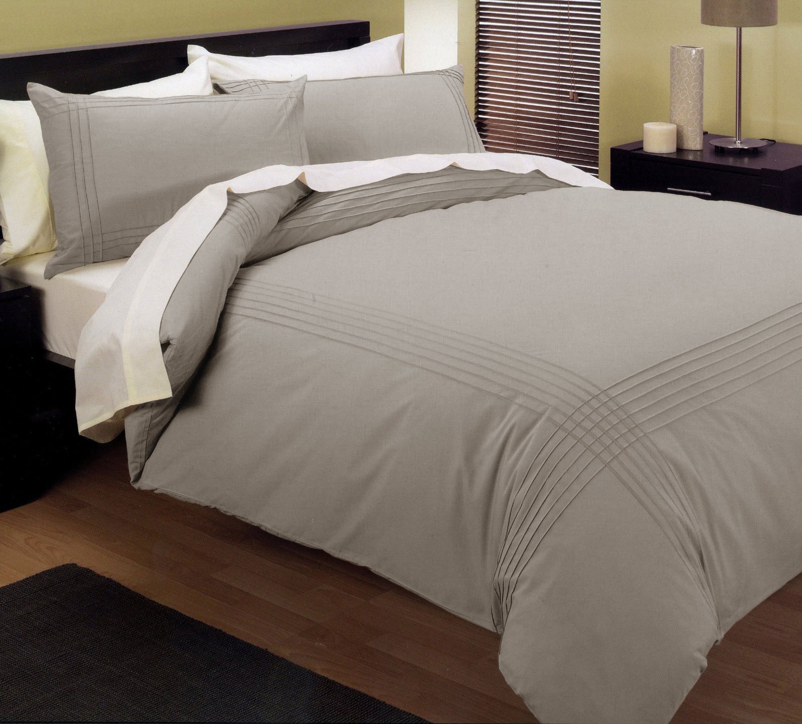 Kingtex Pintuck Quilt Cover Set | Linen | Double