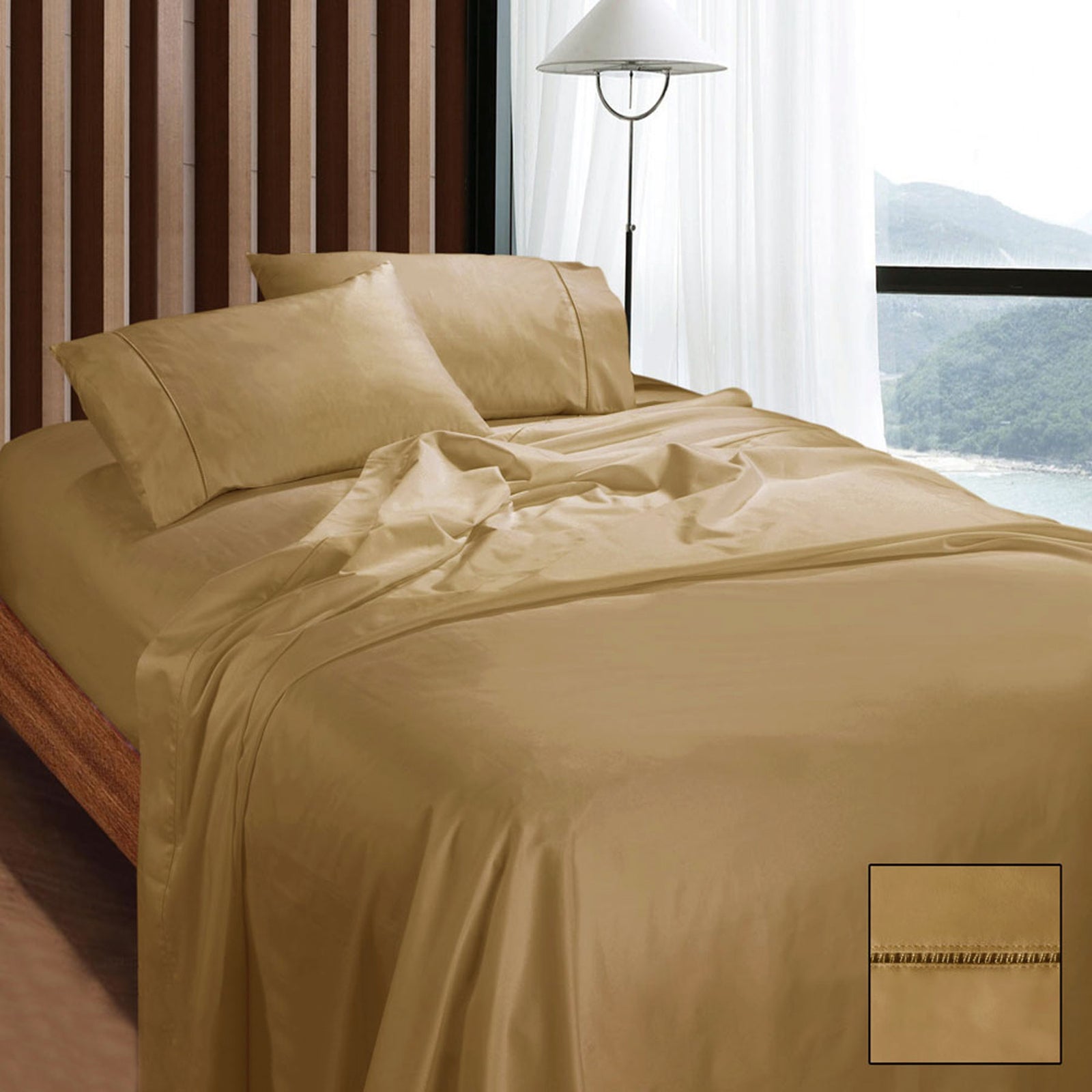 Ramesses 1100TC Egyptian Cotton Sateen Sheet Set | Latte | Queen