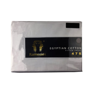 Ramesses 475TC Egyptian Cotton Fitted Sheet | Queen | Silver