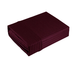 Ramesses 1000TC American Pima Cotton Narrow Stripe Sheet Set | Burgundy | King