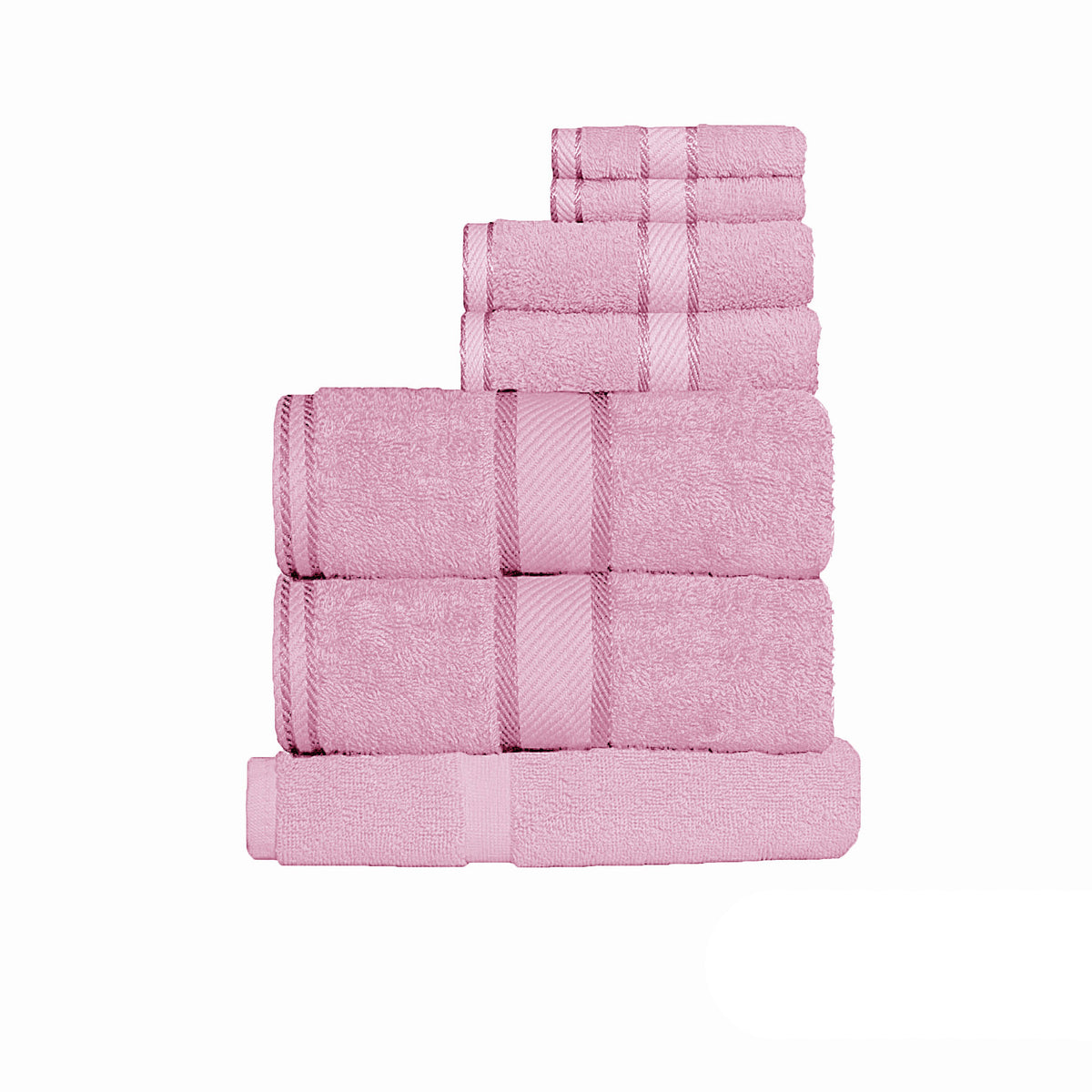 Kingtex 550gsm Cotton 7 Pce Towel Set | Rose