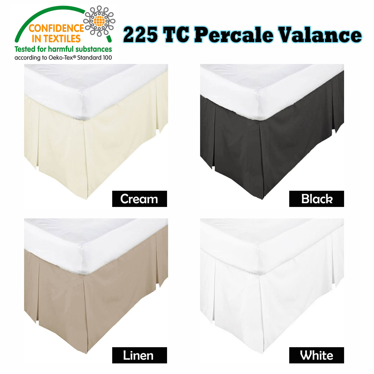 KINGDOM Box Pleated Valance | Linen | Double