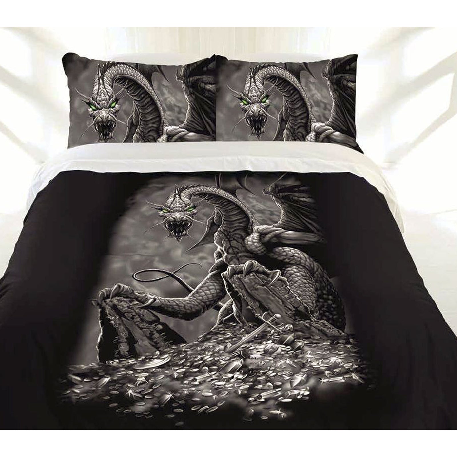 Just Home | Green Eyed Dragon | Quilt Cover Set | Queen