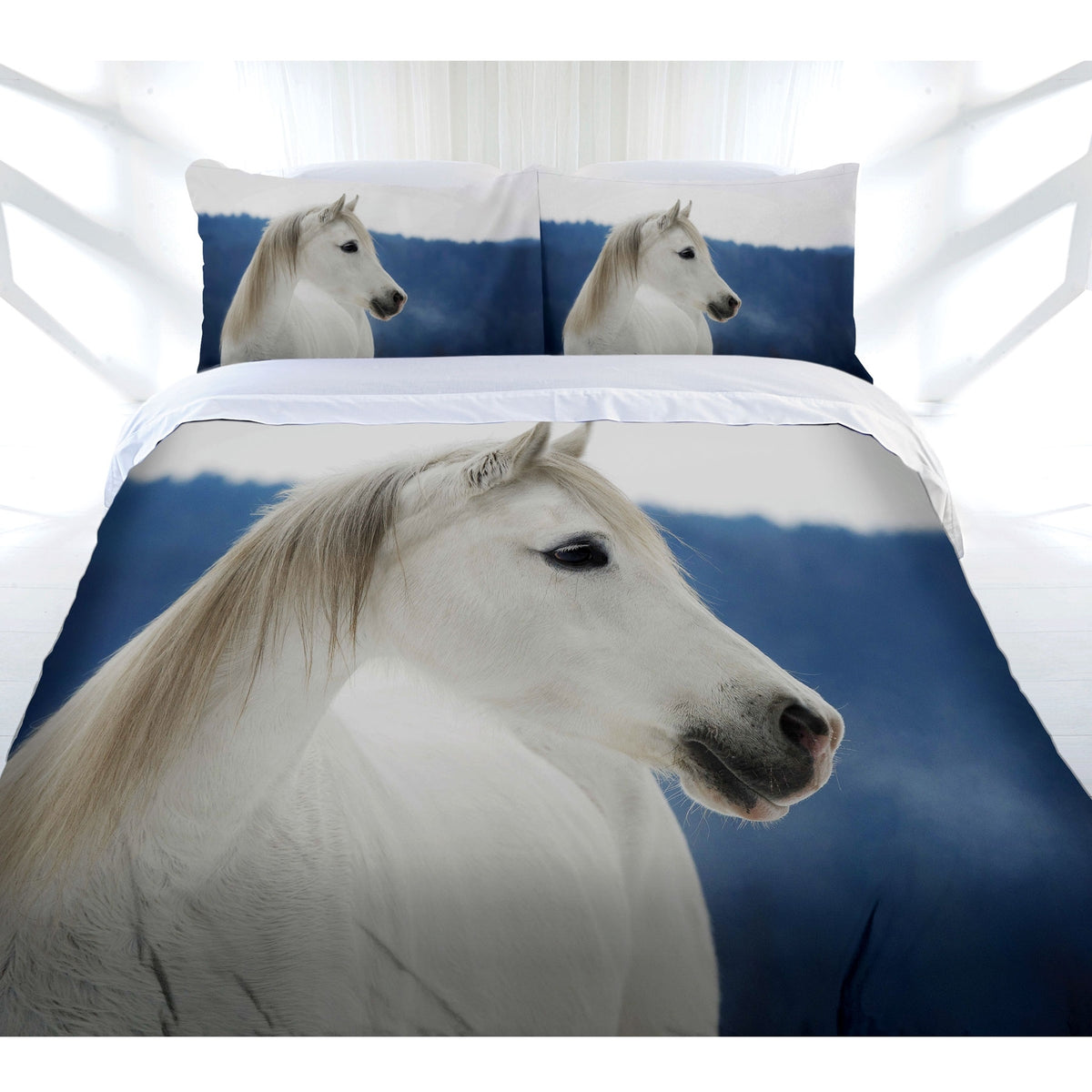 Just Home | Snowy Horse | Quilt Cover Set | Queen