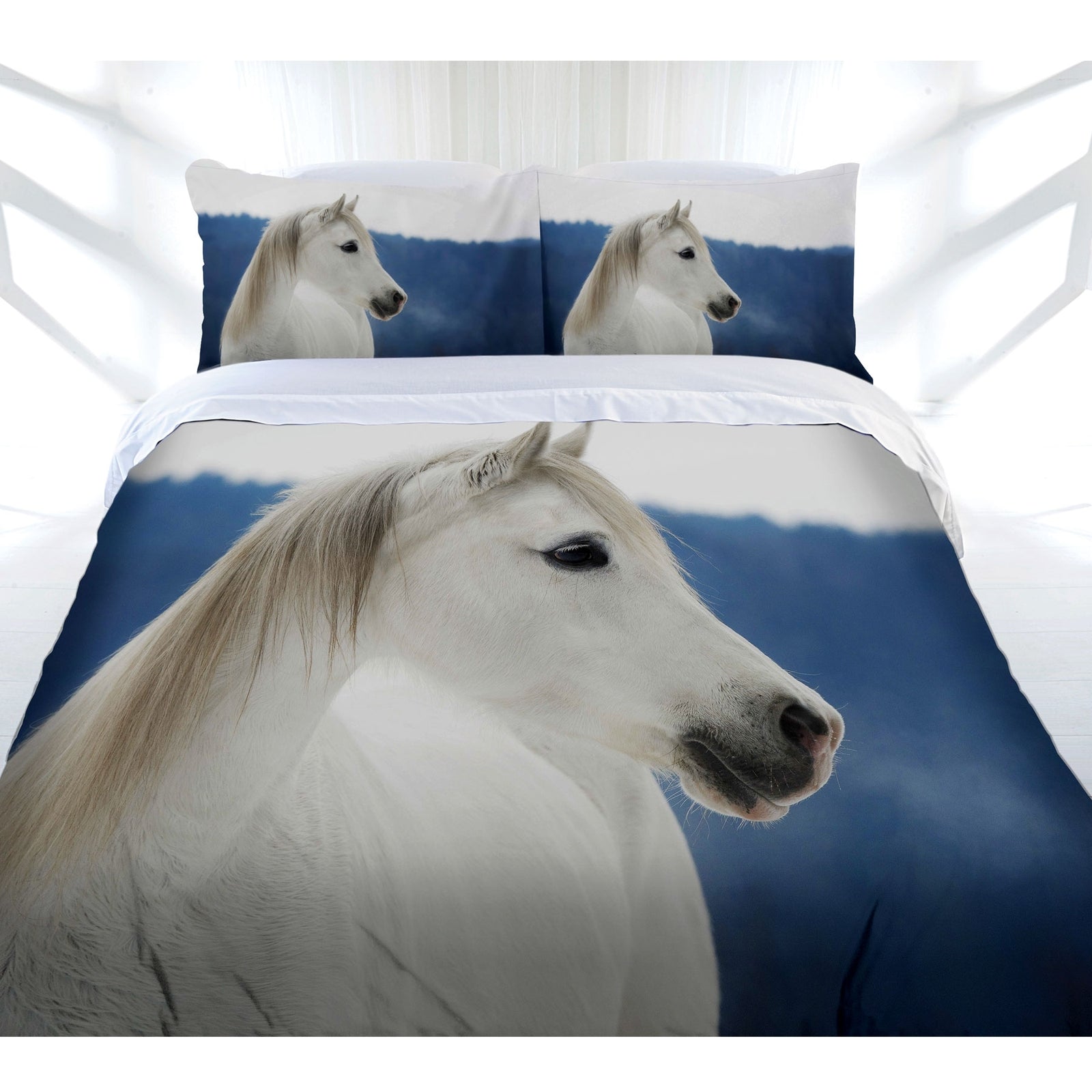 Just Home | Snowy Horse | Quilt Cover Set | Queen
