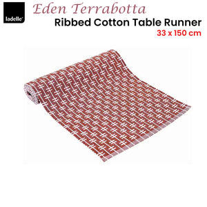 Ladelle Eden Terracotta Ribbed | 100% Cotton Table Runner