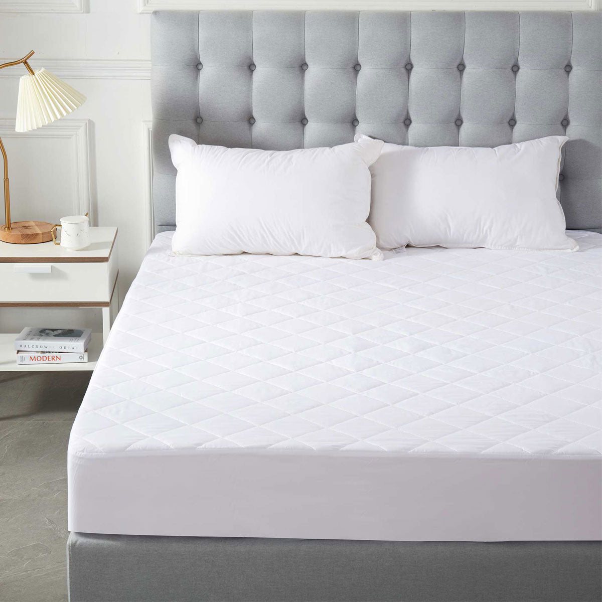 Soho Collection | Quilted Microfibre Fitted Mattress Protector | 38cm Wall | King Single