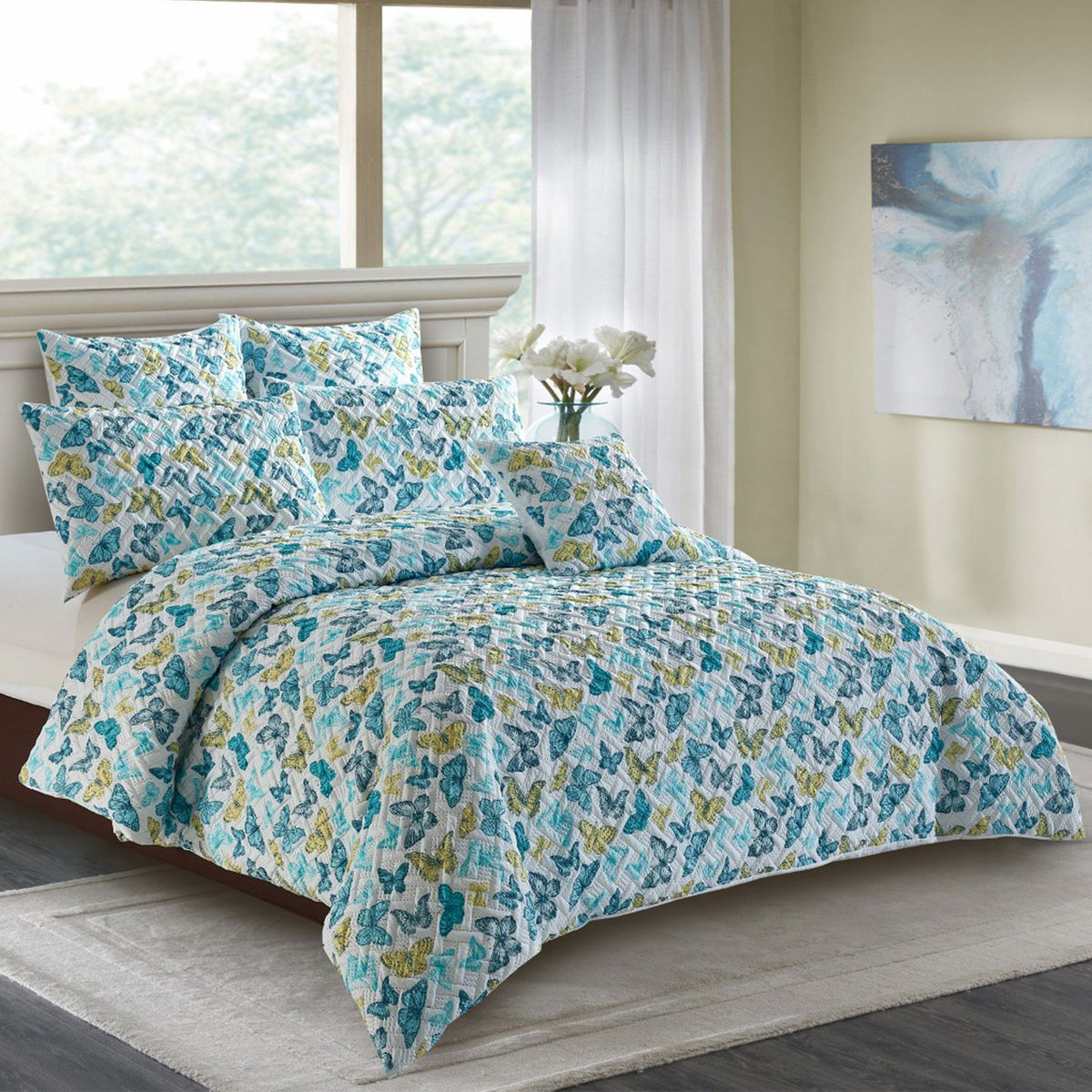 Georges Fine Linens Butterfly Quilt Cover Set | Queen