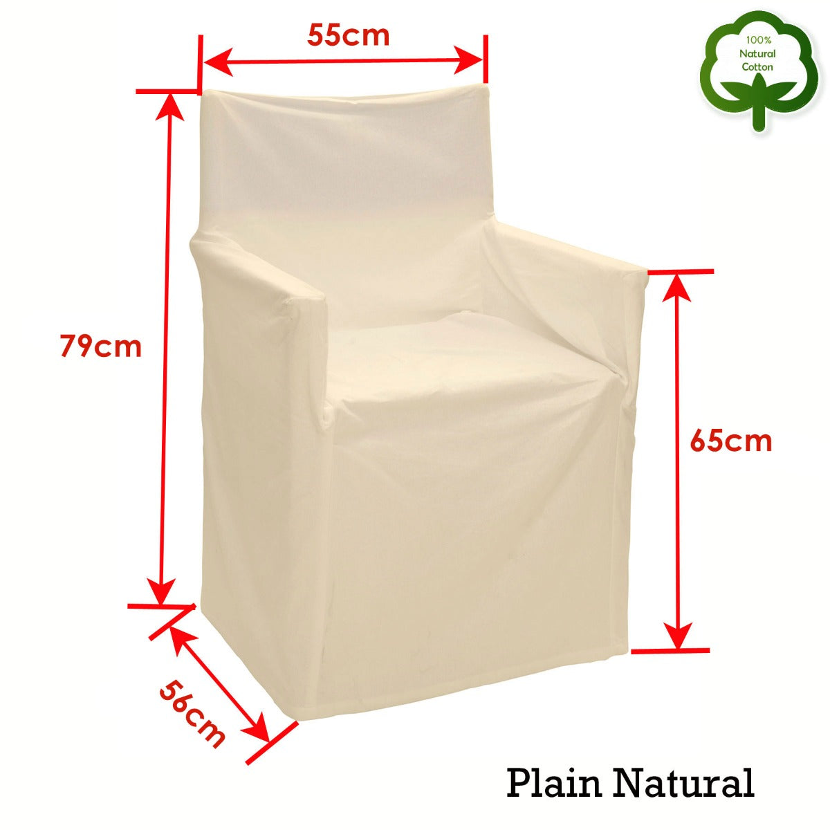 Rans Alfresco 100% Cotton Director Chair Cover | Plain Natural