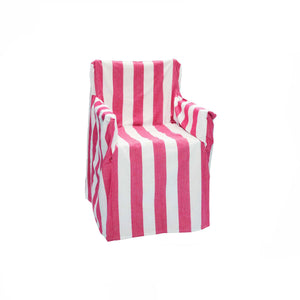 Rans Alfresco Director Chair Cover | 100% Cotton | Striped Hot Pink | Outdoor Replacement Slipcover