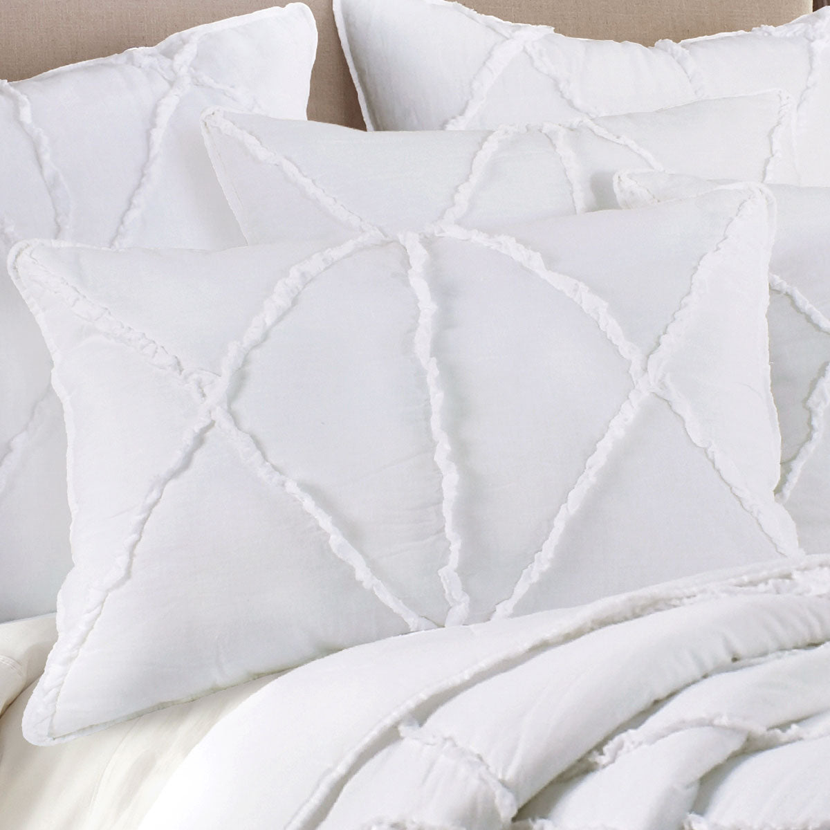 Jenny Mclean | Bobby Ruffle White | 3 Piece Coverlet Set | King
