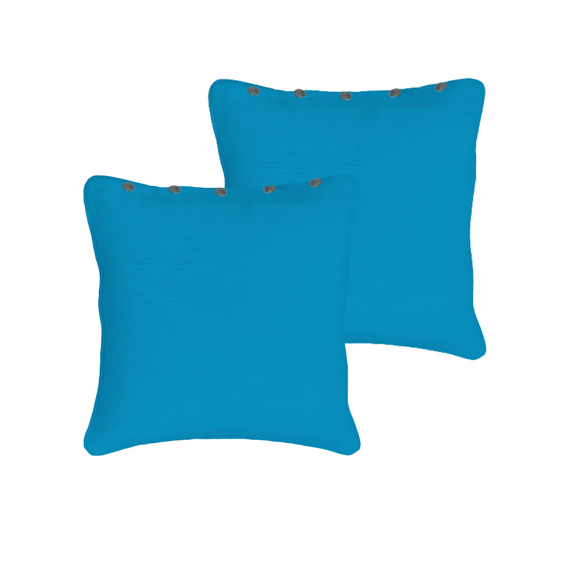 Rans Pair of London Cotton European Pillowcases with Buttons | Aqua