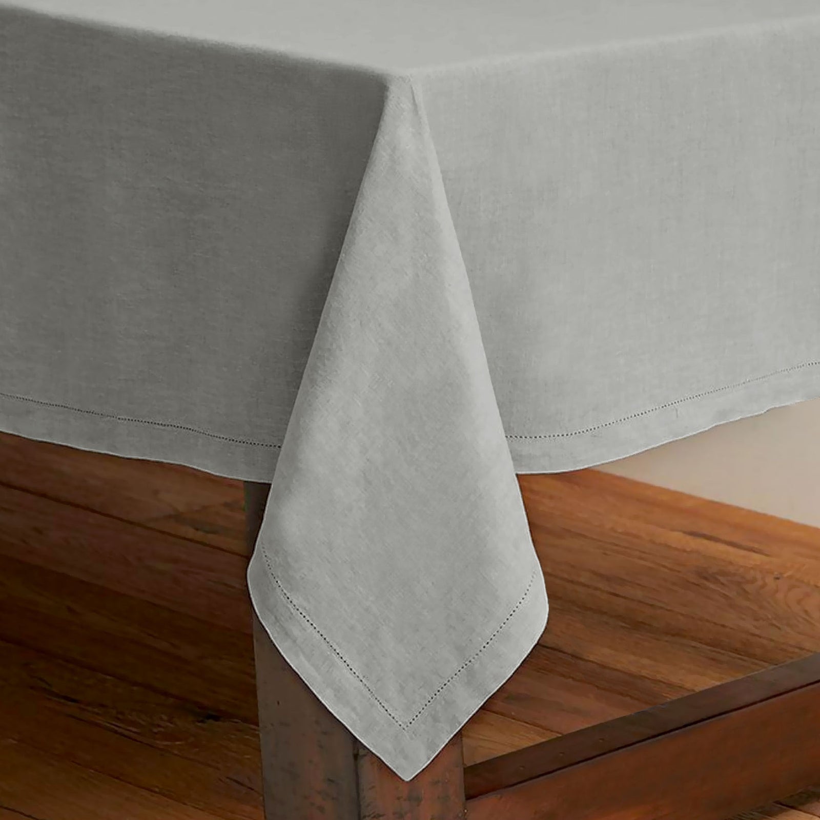Rans Pure Cotton Hemstitch Tablecloth | 205 x 205 cm | Grey