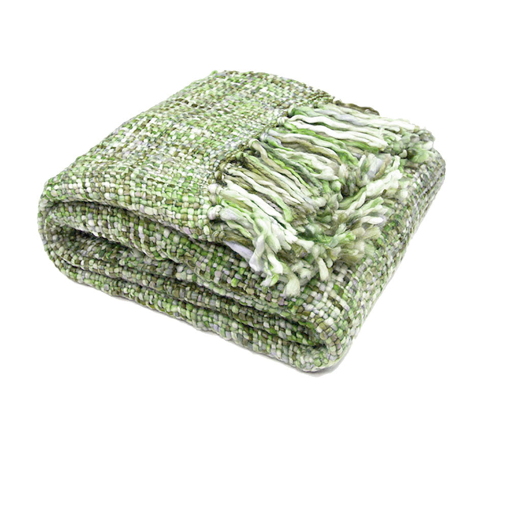 Rans Oslo Knitted Weave Throw | 127x152cm | Green Grass