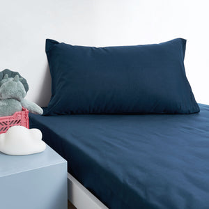 Minikins Junior | Cotton Combo Fitted Sheet Set | Storm Navy | Single