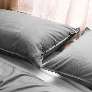Dickies Cotton Waffle Texture Quilt Cover Set | Grey | King