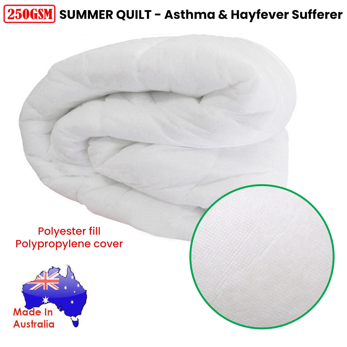 Australian Made Summer Quilt | 250GSM | Double