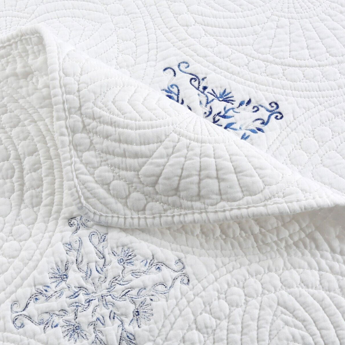 Lightly Quilted Coverlet Set | 100% Cotton | Colorado Blue | King