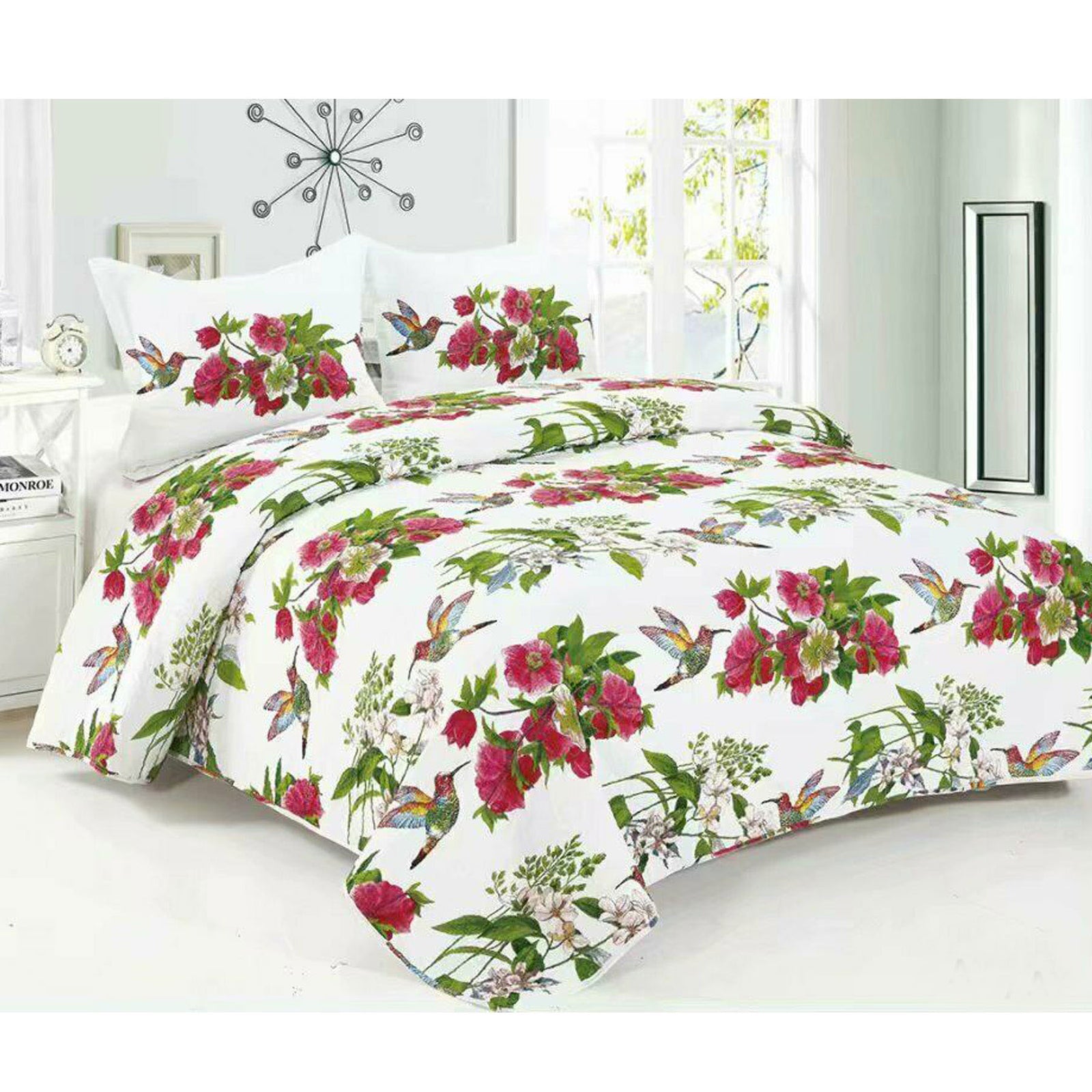 100% Cotton Coverlet Set | Hummingbird Multi | Queen