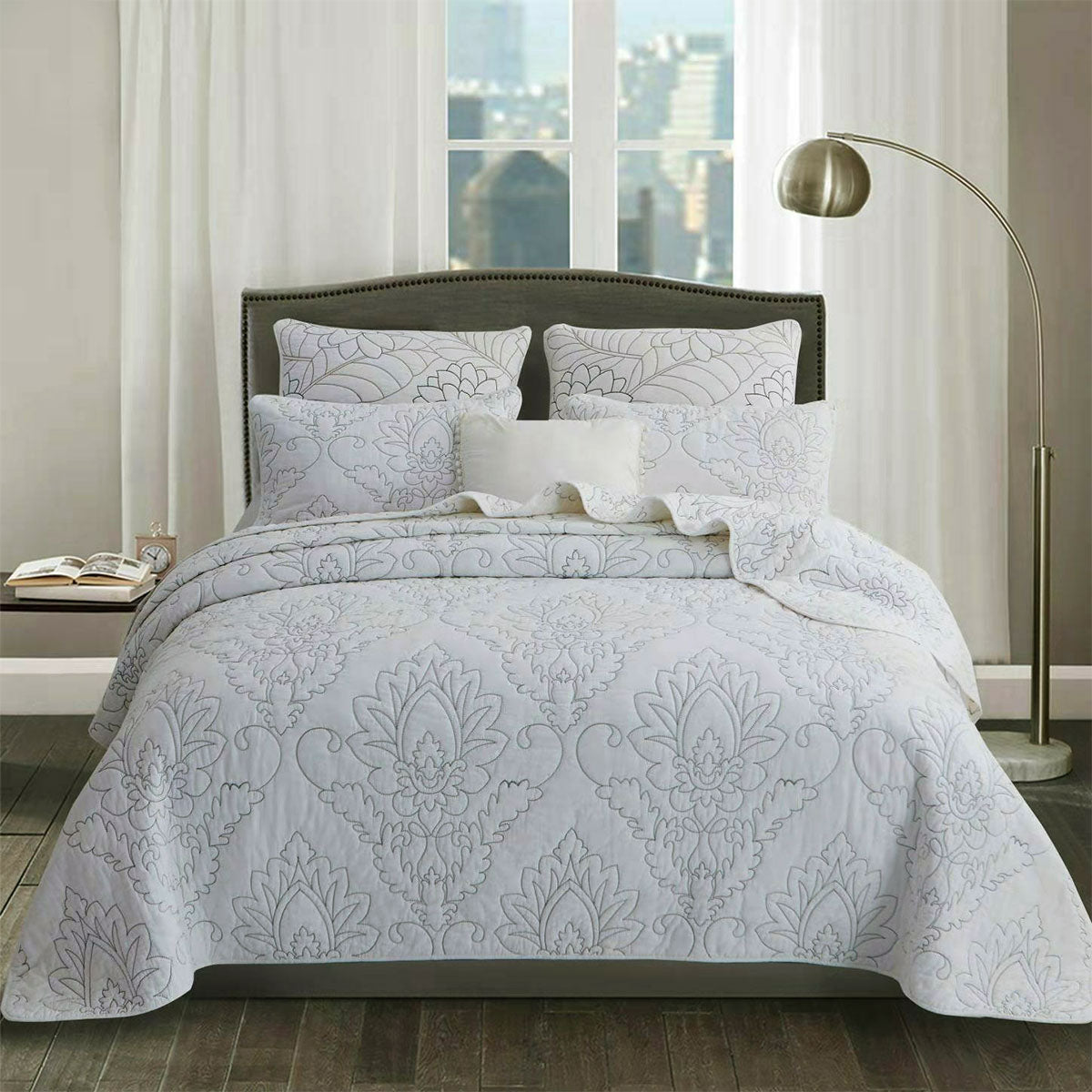 100% Cotton Coverlet Set | Majestic White | Queen