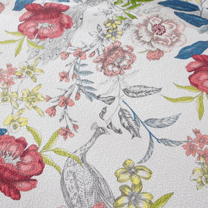 Lightly Quilted Coverlet Set | 100% Cotton | Peacock Garden Pink | Queen