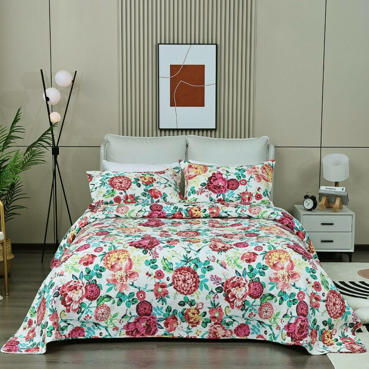 Lightly Quilted Coverlet Set | 100% Cotton | Tongan | Queen | 230 x 250 cm