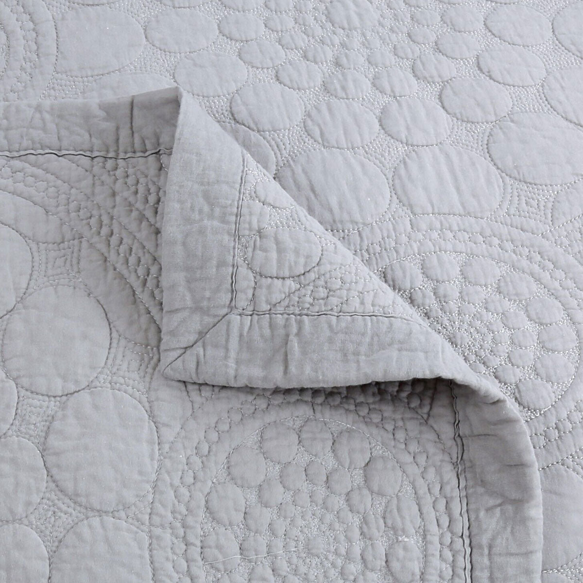 Lightly Quilted Coverlet Set | 100% Cotton | Unity Silver | Queen