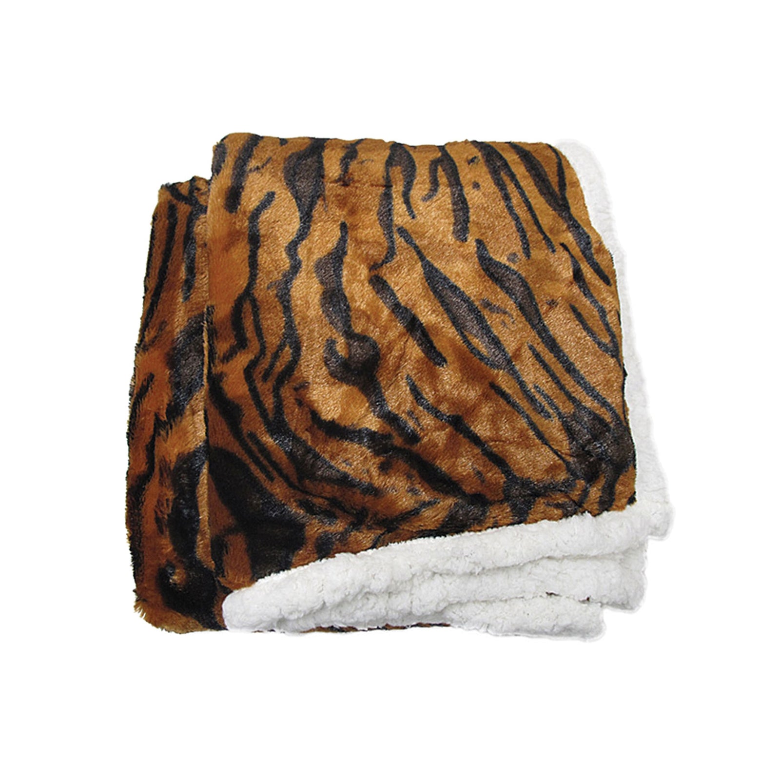Luxury Faux Fur Reversible Throw Rug | Tiger