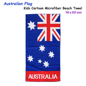 Bloomington | Australian Flag Kids Cartoon Printed Microfiber Beach Towel | 70 x 137 cm