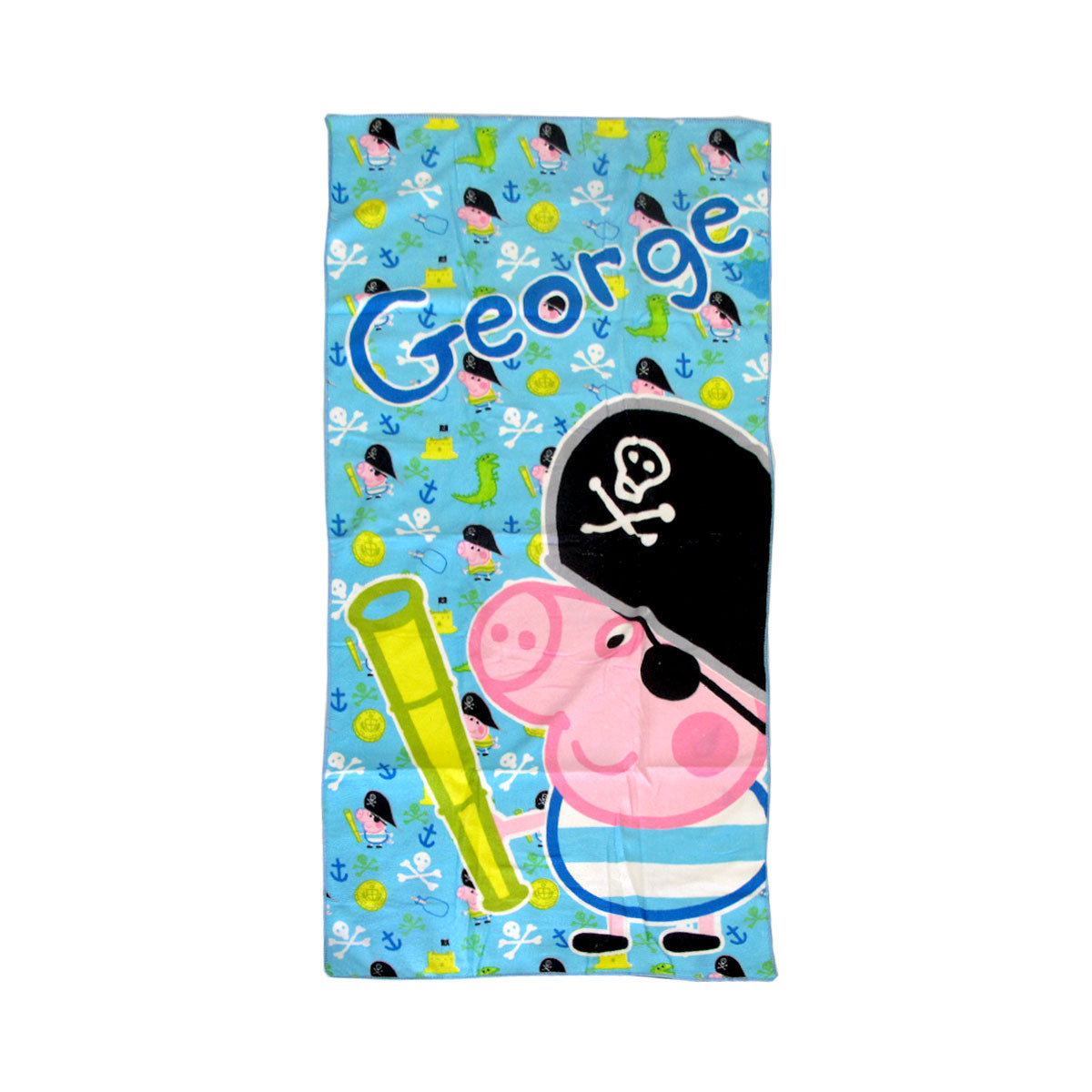 Bloomington | Peppa Pig George the Pirate Kids Cartoon Printed Microfiber Beach Towel | 70 x 137 cm