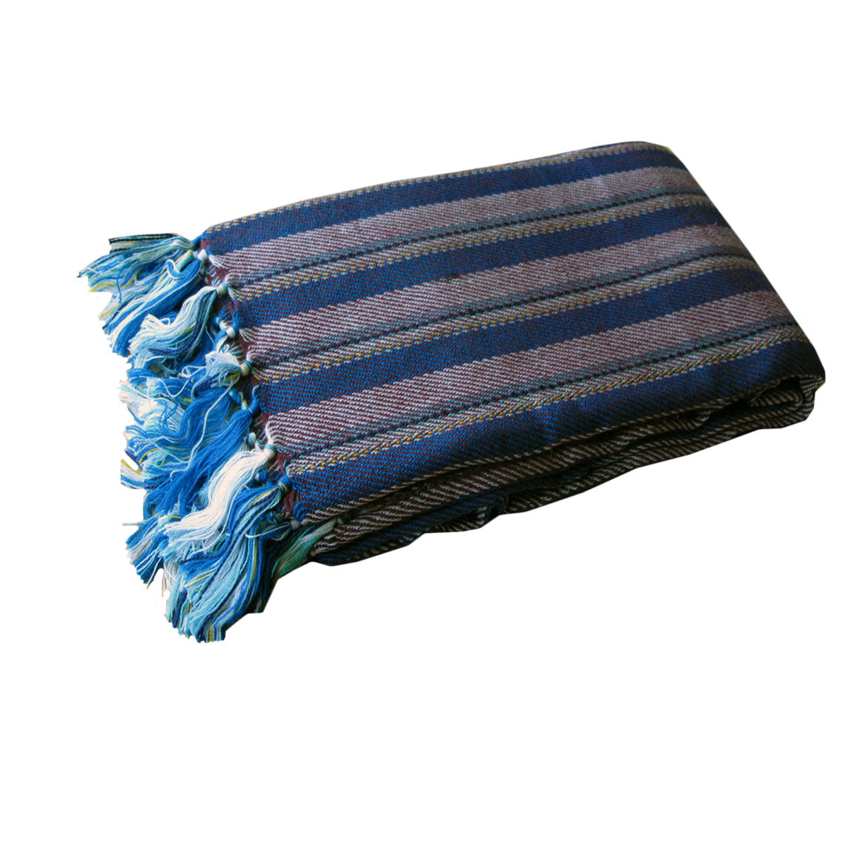 Liam Acrylic Knitted Throw Rug with Fringe | No10