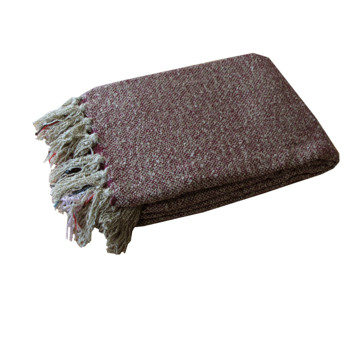 Liam Acrylic Knitted Throw Rug with Fringe | No4