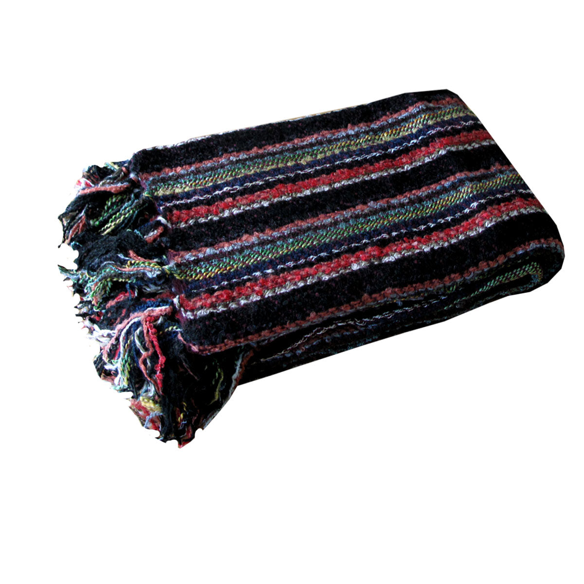Liam Acrylic Knitted Throw Rug with Fringe | No6
