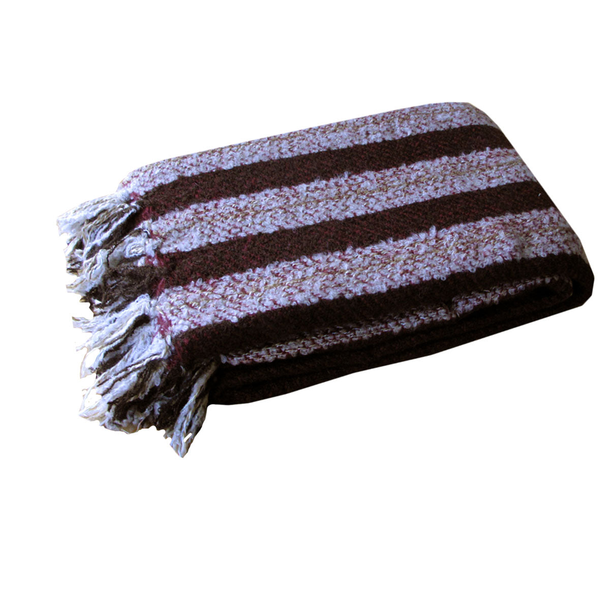 Liam Acrylic Knitted Throw Rug with Fringe | No8