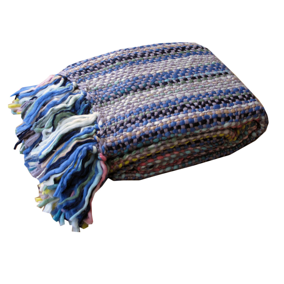 Riley Acrylic Knitted Throw Rug with Fringe | No1