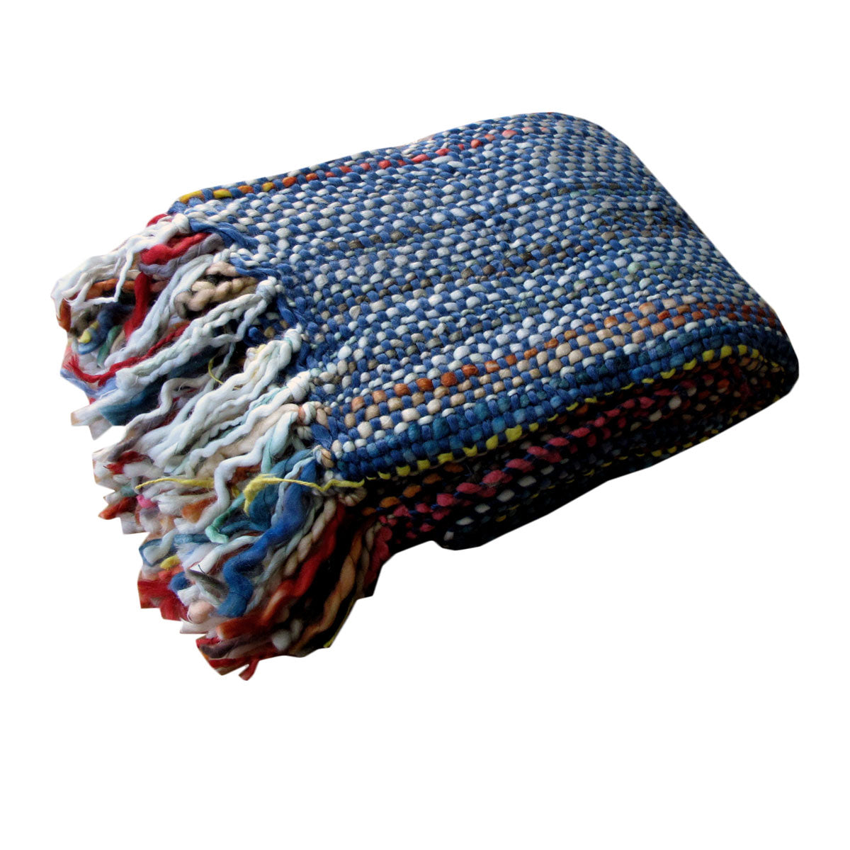 Riley Acrylic Knitted Throw Rug with Fringe | No6