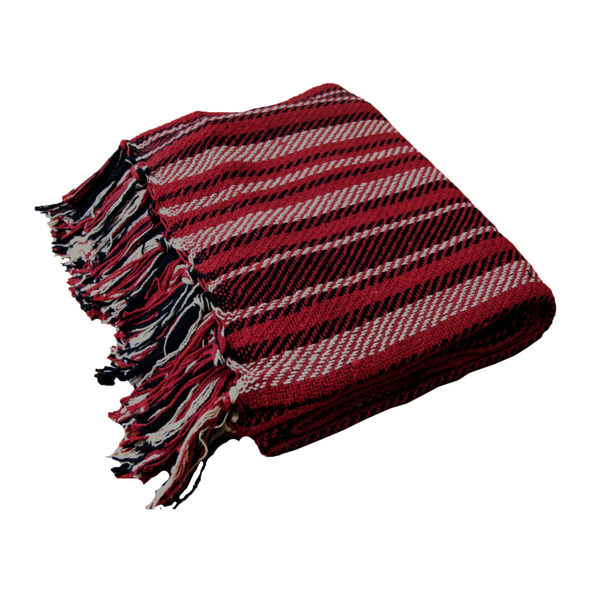 Stella 100% Cotton Knitted Throw Rug | Red Multi