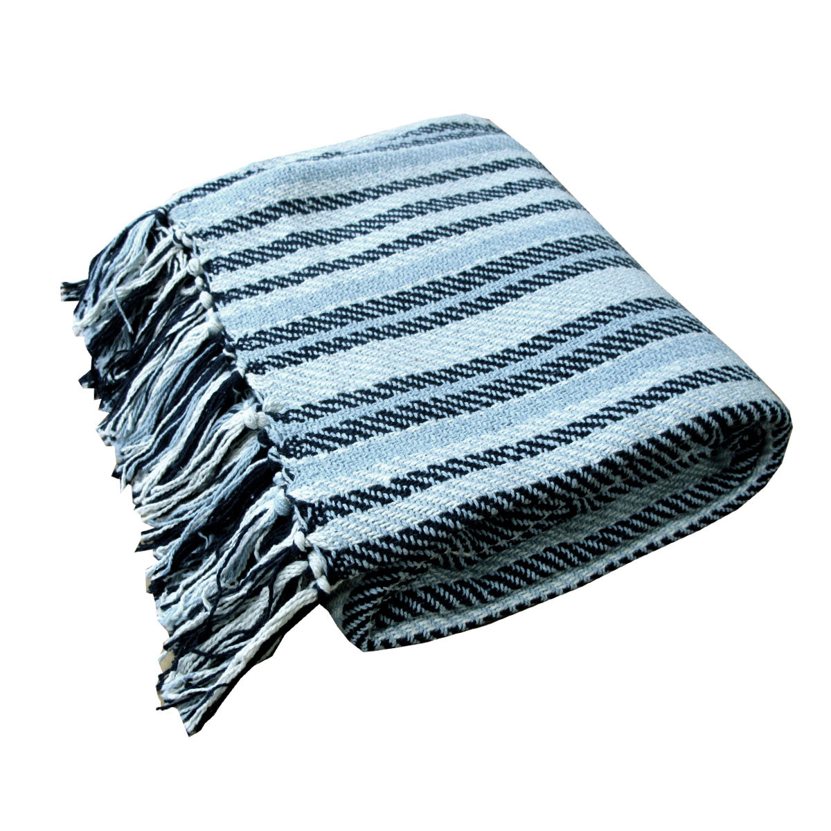 Stella 100% Cotton Knitted Throw Rug | Sky Multi