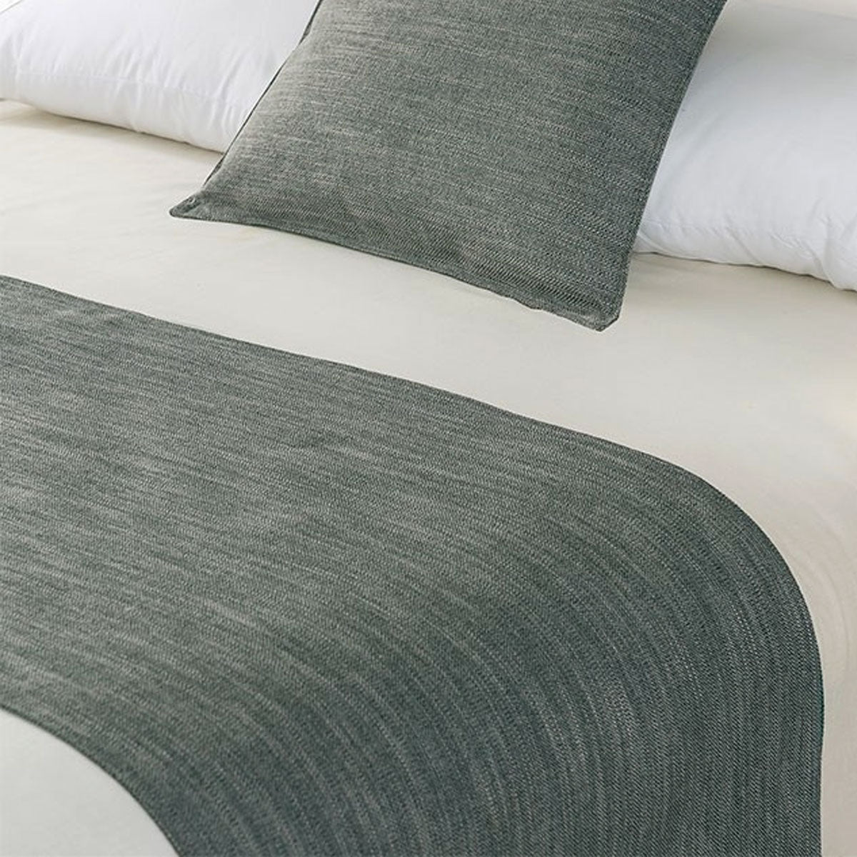 Jason Linen Look Pewter Bed Runner | Single/King Single