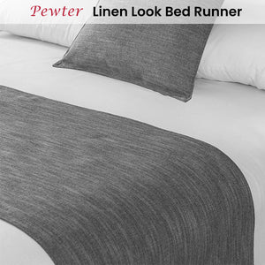 Jason Linen Look Pewter Bed Runner | Single/King Single