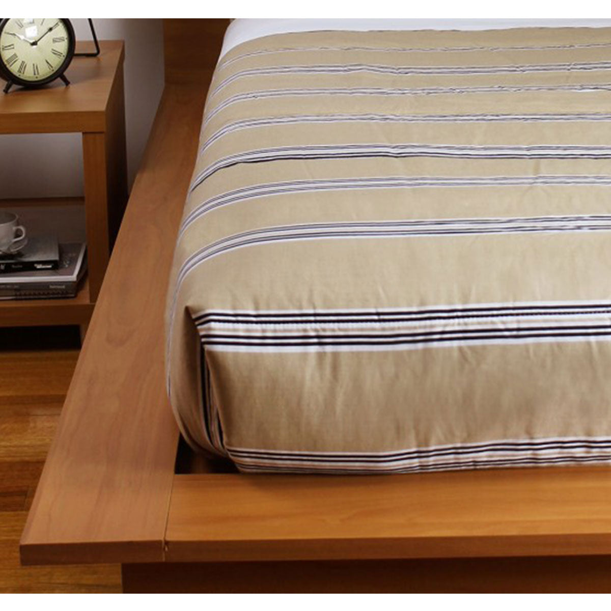 Jason Hudson Easycare Comforter Set | Polyester Cotton | Stripe Latte | King