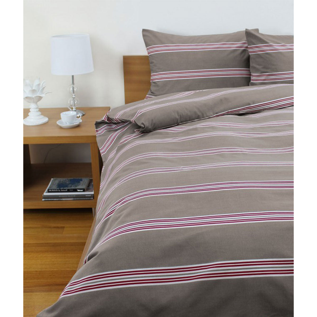 Jason Hudson Stripe Almond Quilt Cover Set | King