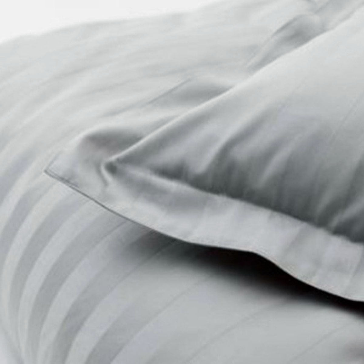 Jason Silver Satin Stripe Tailored Quilt Cover Set | King