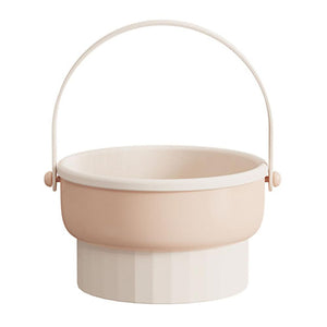 3-in-1 Makeup Brushes Cleaner | Sponge Brush Washing Box & Makeup Brush Drying Basket (Beige)